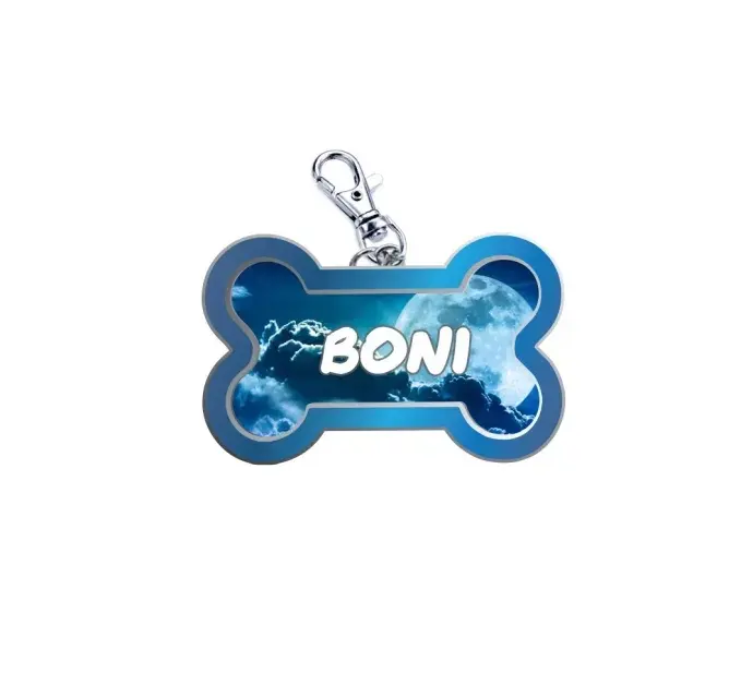 Kutyabiléta Kék - egyedi fényképpel és névvel Kutyabiléta Kék - egyedi fényképpel és névvel