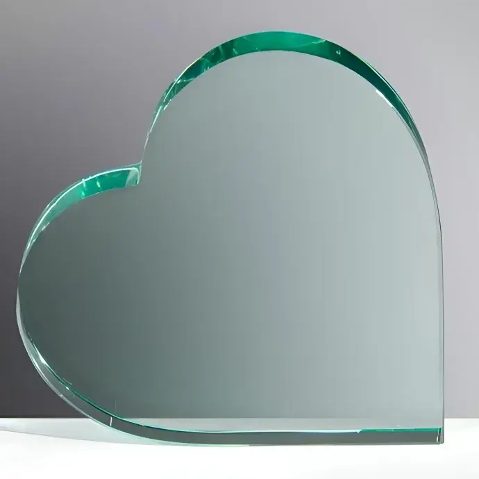 Üveg díj - Jade kristály szív