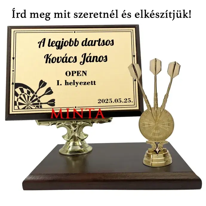 Asztali fa plakett - Dartsosoknak