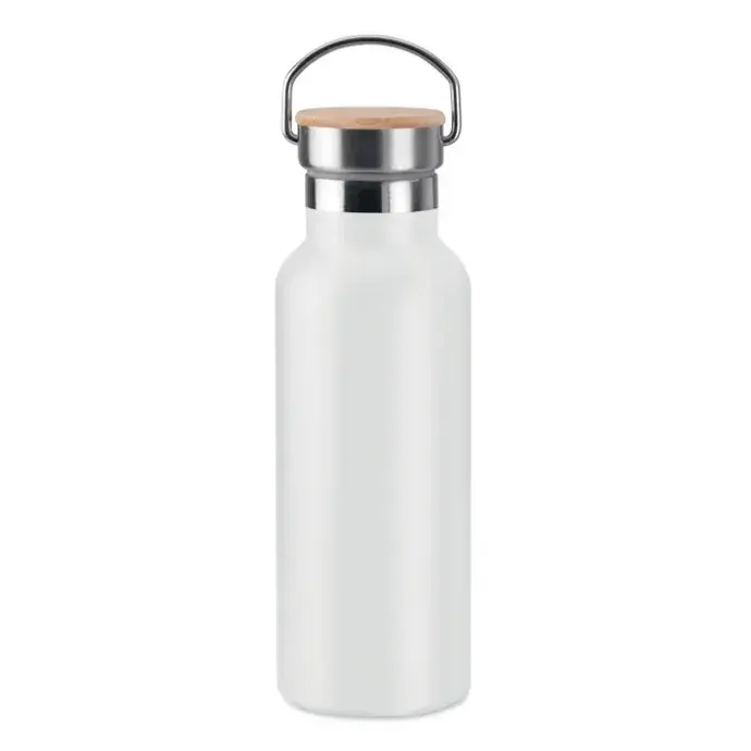 Duplafalú termosz bambusz kupakkal - 500ml
