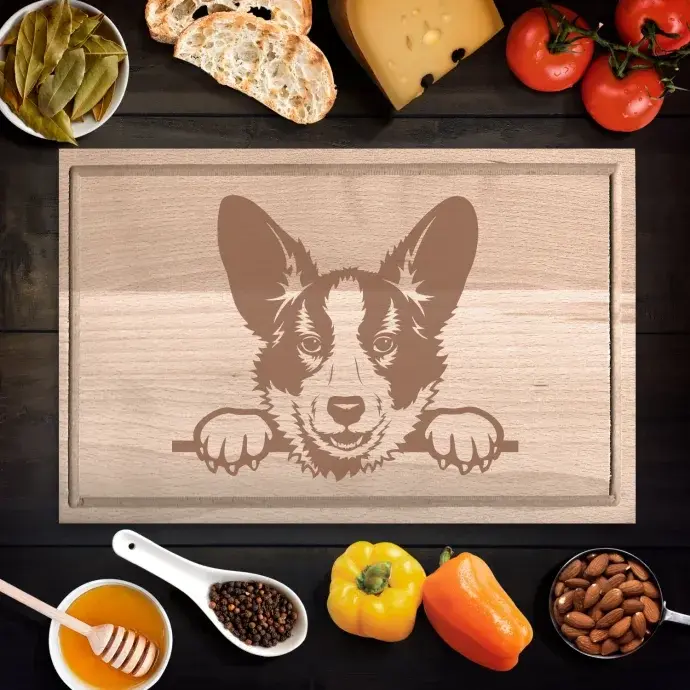Cardigan welsh corgi vágódeszka - kicsi