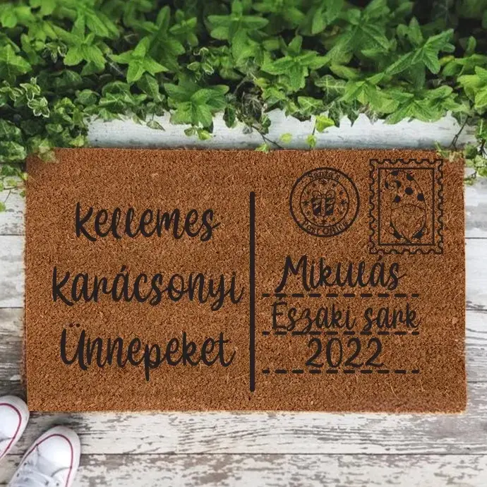 Kókuszrost lábtörlő - Karácsonyi képeslap