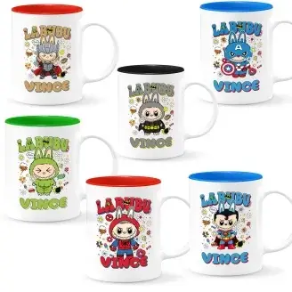 Labubu bögre - névre szóló - Szuperhősök