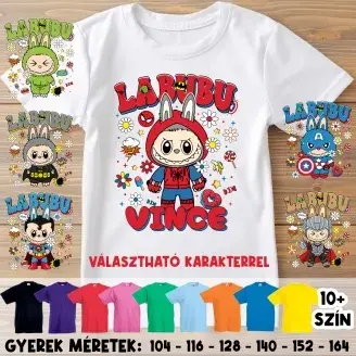 Gyerek póló - Labubu - Szuperhősök