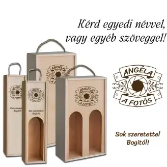 Fa bortartó doboz - Női fotós