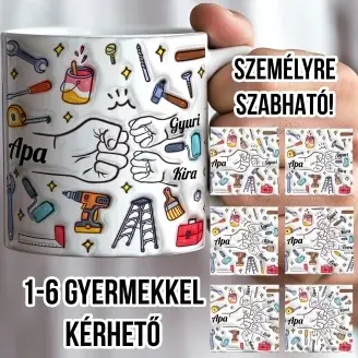 Névre szóló apás bögre szaki 3D hatással