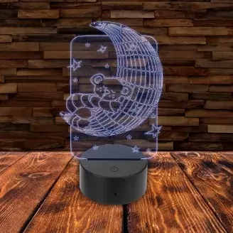 3D LED lámpa - Maci holddal