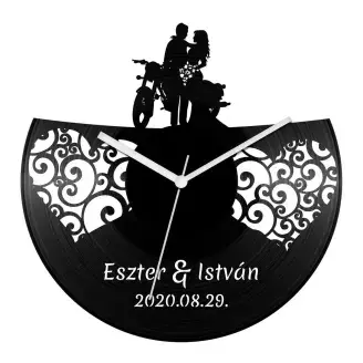 Esküvő motoros bakelit óra