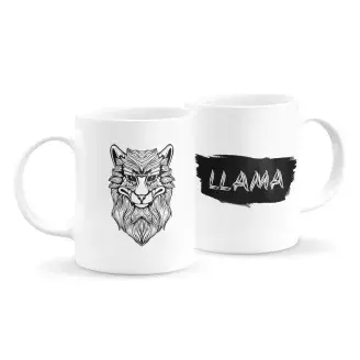 Állatfejes bögre - láma