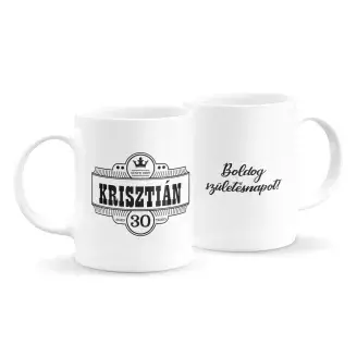 Whiskys szülinapi bögre életkorral (saját adatokkal)