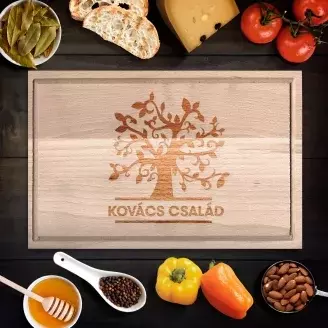 Egyedi vágódeszka család egyedi nevekkel - kicsi