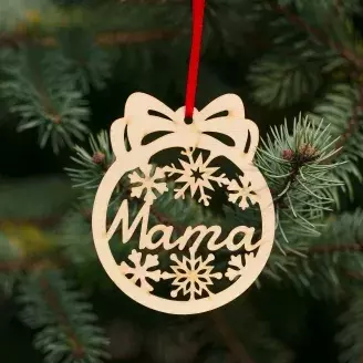 Fa karácsonyfadísz – Mama