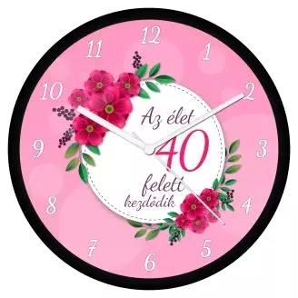 Női születésnapi falióra - 40 felett