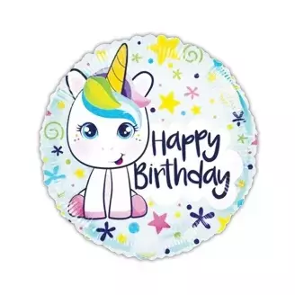 Unikornis Happy Birthday fólia lufi