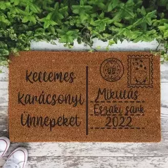 Kókuszrost lábtörlő - Karácsonyi képeslap