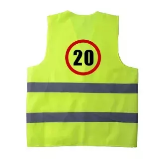 Láthatósági mellény 20. születésnapra