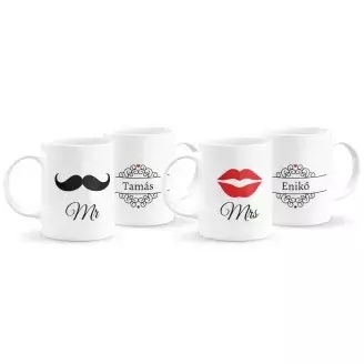 Mr és Mrs páros bögre névvel