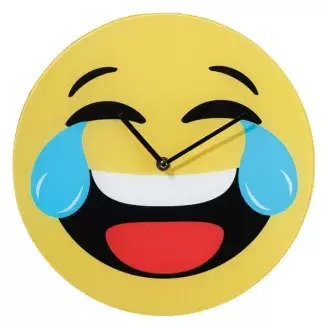 Smiley üveg falióra - sírva nevetős