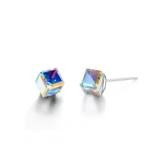 Swanis kocka bedugós fülbevaló - 6,2 mm - Crystal AB