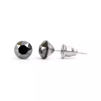 Swanis pötty bedugós fülbevaló - 6 mm - Grafit szürke