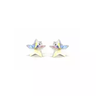 Swanis csillag bedugós fülbevaló - 6 mm - Crystal AB