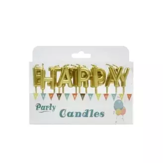 Születésnapi gyertya - Happy Birthday - arany