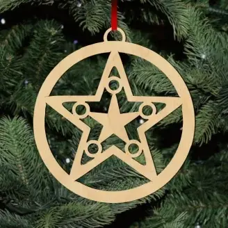 Fa karácsonyfadísz - csillag