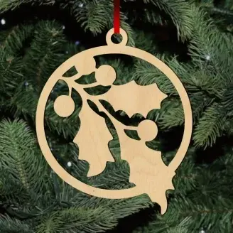 Fa karácsonyfadísz - fagyöngy