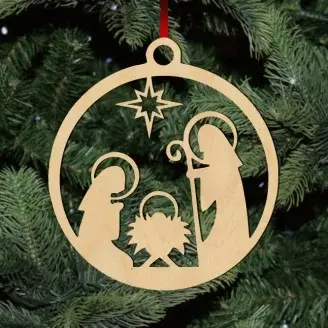Fa karácsonyfadísz – jászol
