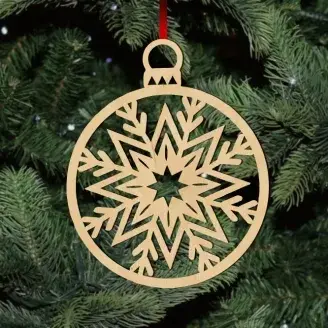 Fa karácsonyfadísz - gömb hópihe