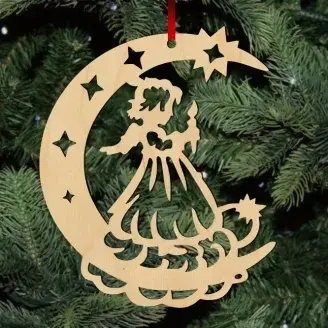 Fa karácsonyfadísz – Holdangyal