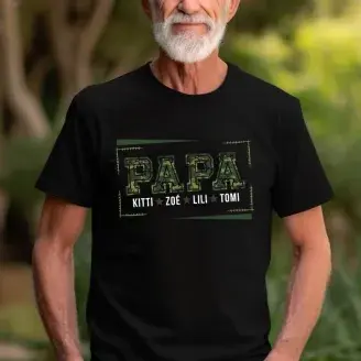 Póló - Papa terepmintás - egyedi nevekkel