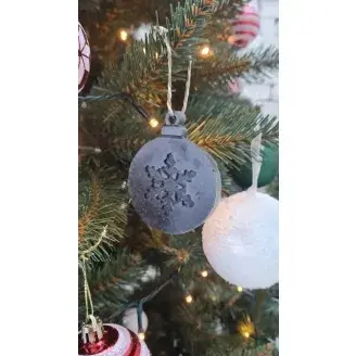 Beton hópehely mintás- karácsonyfadísz