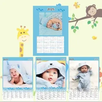 A4 - Egyedi fényképes fiú babanaptár