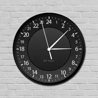 Fekete 24 órás óra 