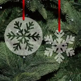 Plexi karácsonyfadísz - Hópehely duó