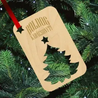 Ajándék kísérő kártya - Fenyőfa