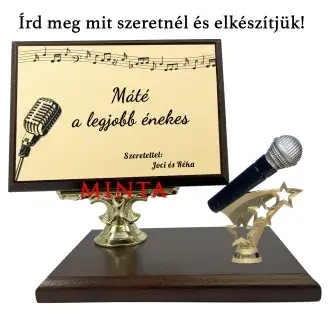 Asztali fa plakett - A legjobb énekes