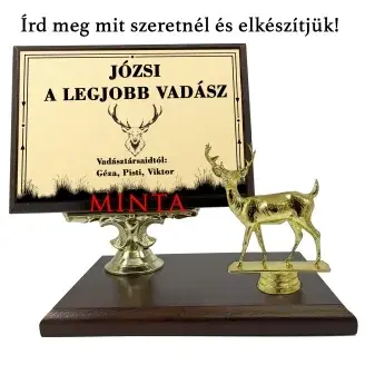 Asztali fa plakett - Vadászoknak