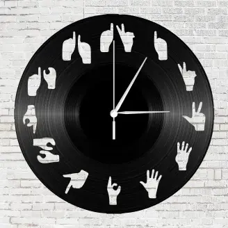 Bakelit falióra - Kreatív számlap kéz sziluettel