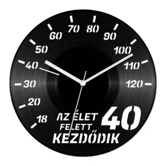 Autós szülinapi bakelit óra - 40 felett