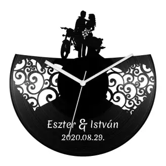 Esküvő motoros bakelit óra