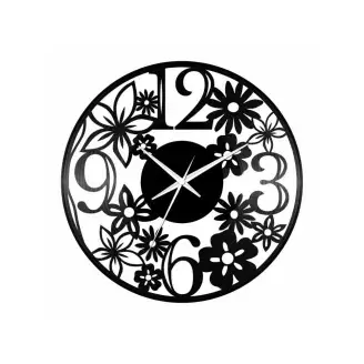 Nagy számos bakelit óra virágokkal