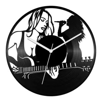 Női gitáros bakelit óra