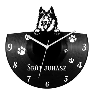 Skót juhászkutya bakelit óra
