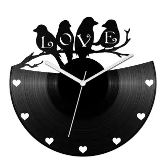 Szerelmes madarak bakelit óra