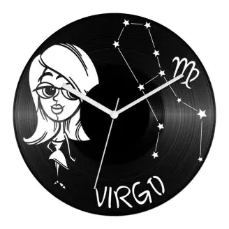 Vicces Szűz csillagjegyes bakelit óra