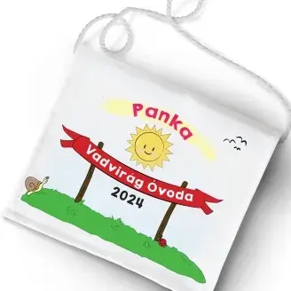 Ballagási tarisznya - Óvoda neve, gyermek neve és jele