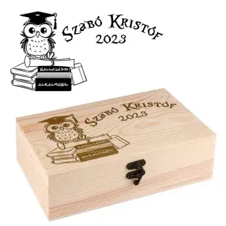 Ballagásra fa díszdoboz - kicsi