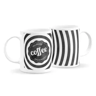 Black and white kávés bögre 3